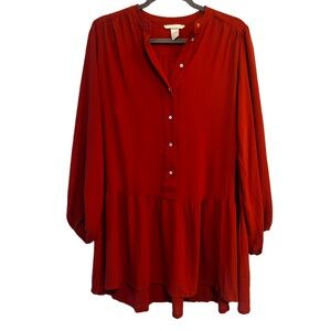H&M Long Sleeve Button Down Shirt Dress in Burnt Orange, Size 6